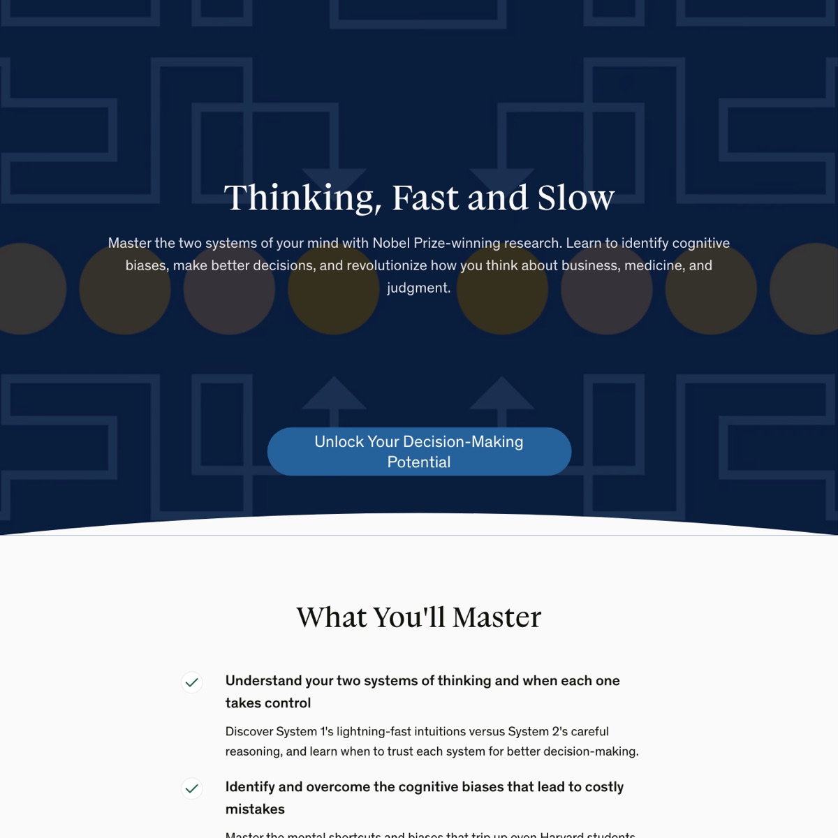 Imprint's public course page for Thinking, Fast and Slow, October 2026.